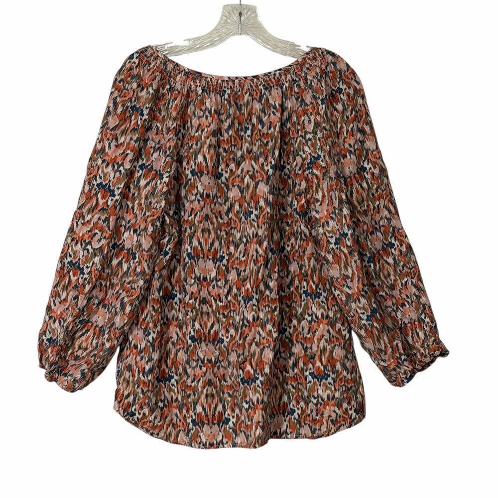 Sundance Silk Abstract Print Button Up Blouse Siz… - image 5